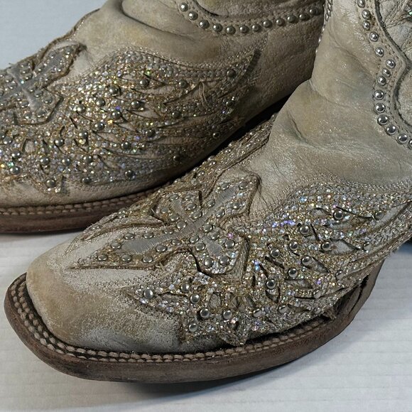 WOMENS SIZE 9.5 WHITE CORRAL BOOTS - Picture 8 of 16